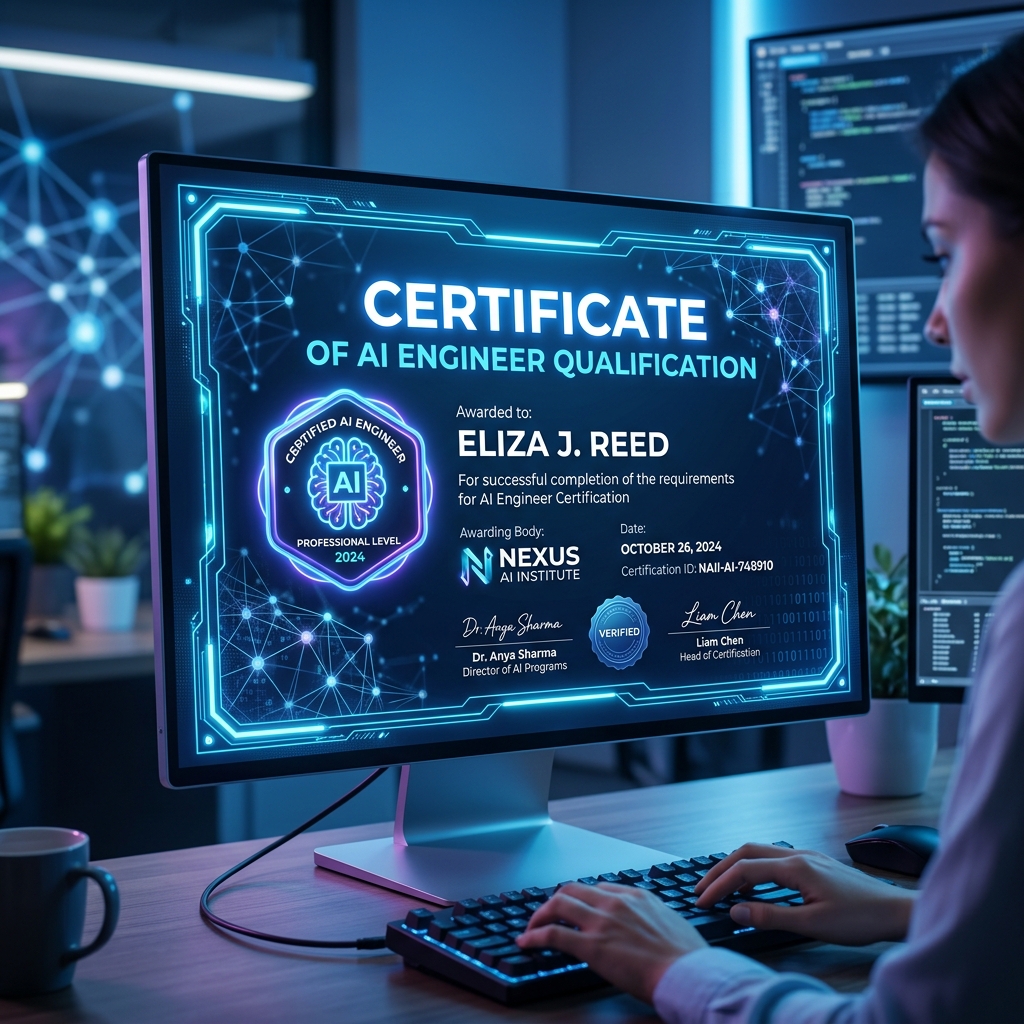 AI Certificate on screen